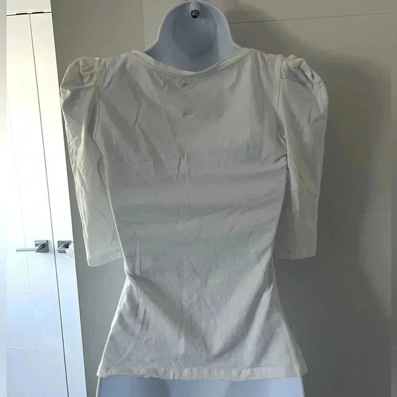 Zara Trafaluc/ Three quarter length t-shirt/ Black bow/ High stretch/ Size  US S - Picture 3 of 11